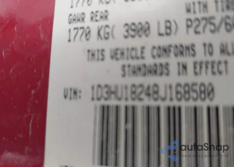 2008 Dodge Ram 1500 Laramie z USA, uszkodzony, nr VIN 1D3HU18248J168580